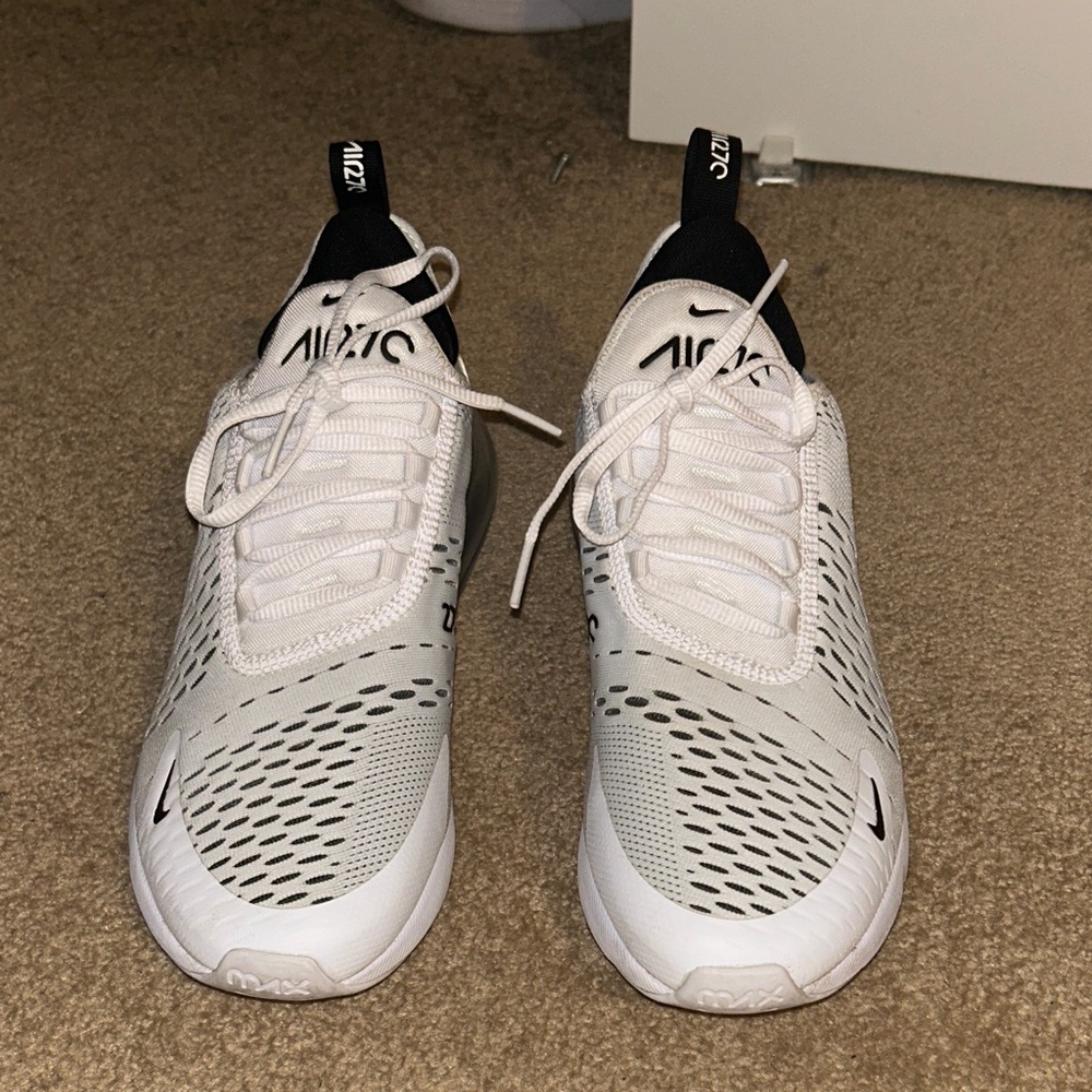 Nike Air Max 270 White and Black Athletic Shoes